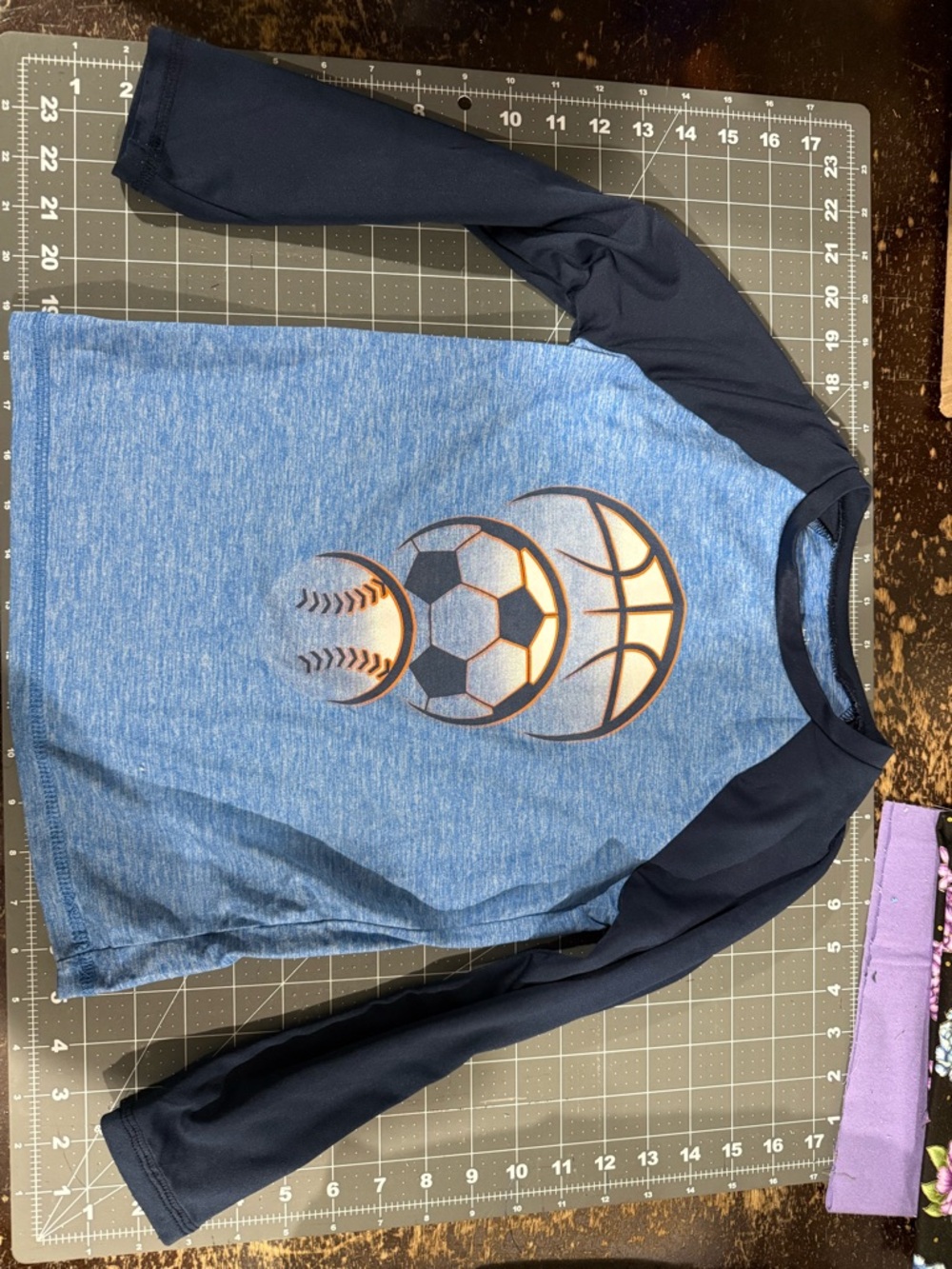 jumping beans Blue Heather & Navy Long-Sleeve Sports Graphic Tee